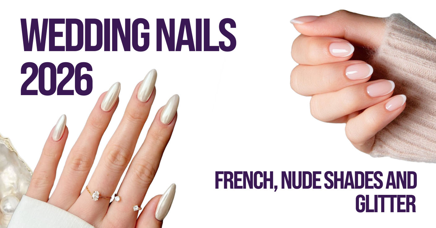 Bruiloft nagels 2026: French manicure, nude tinten en glitter