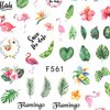 Dünne selbstklebende Nagelsticker mit Flamingo-Pflanze F561 - Фото №2
