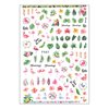 Dünne selbstklebende Nagelsticker mit Flamingo-Pflanze F561 - Фото №1