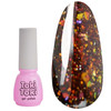 Toki-Toki Flakes hybride nagellak № 006 oranje met gouden glitter 5 ml - Фото №1