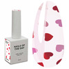 NAILSOFTHEDAY Kupidon top 01 with red and pink hearts without sticky layer 10 ml - Фото №1