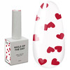 Top NAILSOFTHEDAY Cupidon Top 02 mit burgunderfarbenen Herzen ohne Klebeschicht 10 ml - Фото №1