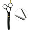 Thinning scissors for haircuts ESTET black with flowers 6.5 - Фото №1