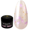 Gel for extension Crystal Builder Gel KISS 4 milky with purple hearts 15 ml - Фото №1