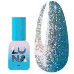 Hybride nagellak LUNA №204 delicaat blauw met een glinsterend, versleten effect 13 ml (047-2753-0554)