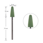 Polisher Dark 302 silicone large extended cone rounded green