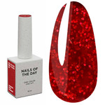 NAILSOFTHEDAY Let's special Mrs. hybride nagellak Claus rood met glitter 10 ml