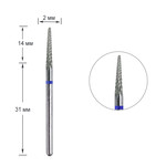 Manicurefrees TUFI profi Naald L0214M hardmetaal blauw