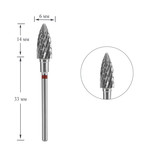 Manicure cutter Staleks EXPERT carbide cone red diameter 6 mm / working part 14 mm