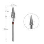 Frees Staleks EXPERT hardmetalen voor linkshandigen conus rood diameter 6 mm / werkend deel 14 mm