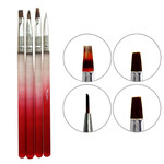 BLING manicure kwastenset 4 stuks rood