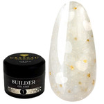 Builder Gel KISS Crystal 1 Milky mit weißen Herzen 15 ml