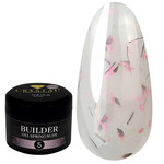 Gel voor extensions Crystal Builder Gel Spring Nude 5 melkwit met gedroogde bloemen 15 ml