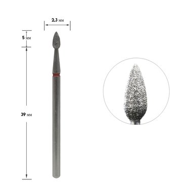 Staleks Pro Expert diamantfrees, rode druppel, diameter 2,3 mm / werkend deel 5 mm