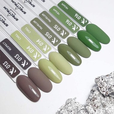 Гель-лак F.O.X SHOT Spectrum Gel Vinyl 016 насыщенный зеленый 5 г - Фото №3