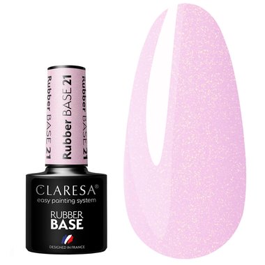 Цветная база Claresa BASE RUBBER 21 Светло розовый с шиммером 5г - Фото №1