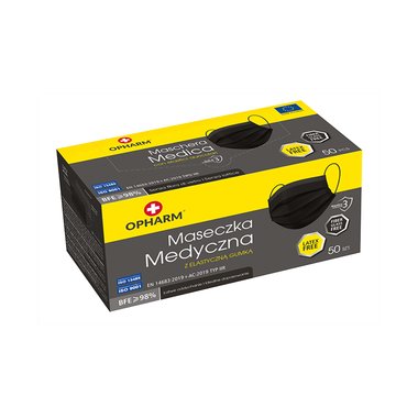 Opharm Medisch Masker 50 stuks zwart - Фото №3