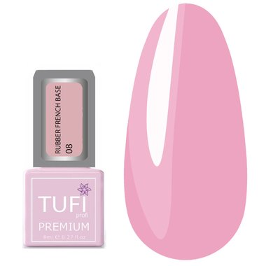 База TUFI profi PREMIUM Rubber French Base 008 розовый закат 8 мл (0123393) - Фото №1
