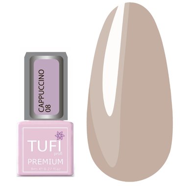 TUFI profi PREMIUM hybride nagellak Cappuccino 08 Nude 8ml (0102590) - Фото №1