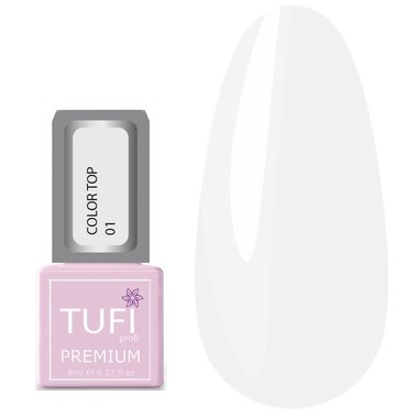 Hybride Top TUFI profi PREMIUM Color Top Gekleurd 01 Witte Sluier 8 ml (0123403) - Фото №1