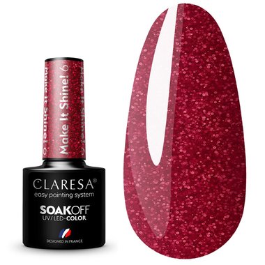 Гибридный лак для ногтей Claresa Make It Shine! 6 красных, 5г