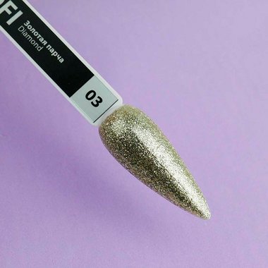 TUFI profi PREMIUM Diamond 03 Gold glitter hybride lak 8 ml (0103034) - Фото №3