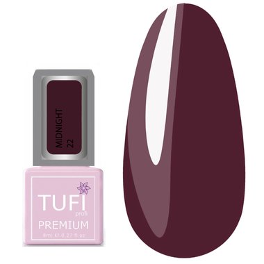 Gel polish TUFI profi PREMIUM Midnight 22 Purple wine 8 ml (0121260) - Фото №1