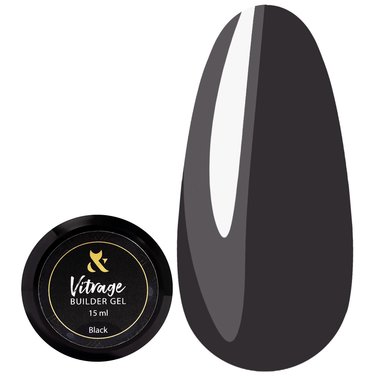 Gel FOX Vitrage Builder gel Black, 15 ml