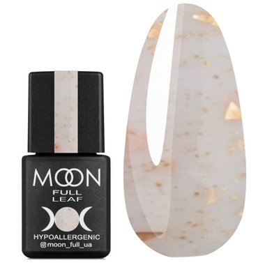 Leaf MOON Rubber Base #01 milchig mit goldenem Topf 8 ml