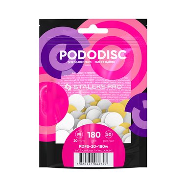 Disposable files on a soft base for pedicure disc PODODISC STALEKS PRO M 180 grit (50 pcs) (PDFS-20-180w) - Фото №1