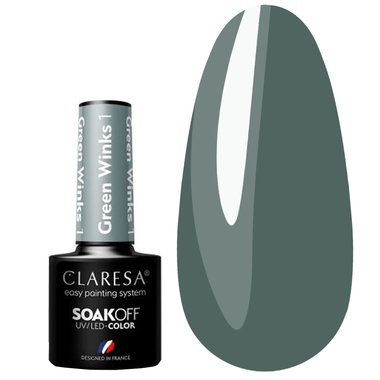 Claresa GREEN WINKS 1 hybride nagellak grijs 5 ml - Фото №1