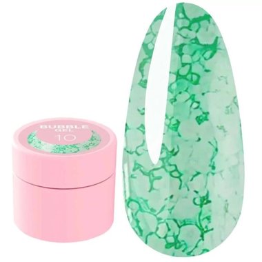 Gel LUNA Bubble Gel №10 Grün mit Glitzer 5 ml - Фото №1