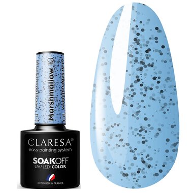 Claresa MARSHMALLOW 10 hybride nagellak blauw met kruimels 5 ml - Фото №1