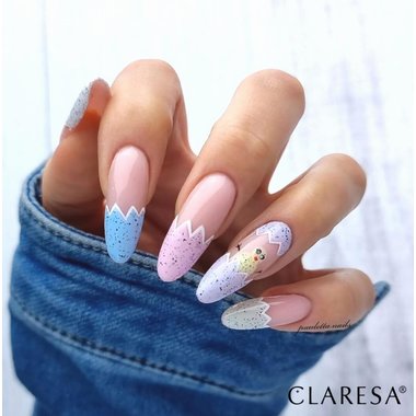 Claresa MARSHMALLOW 10 hybride nagellak blauw met kruimels 5 ml - Фото №4
