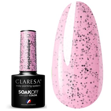 Gel-Lack Claresa MARSHMALLOW 12 rosa mit Glitzer 5 ml - Фото №1