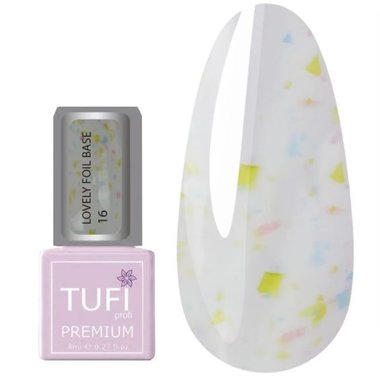 База TUFI profi PREMIUM Lovely Foil Base с фольгой 16 молочный 8 мл - Фото №1