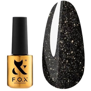 Гель-лак FOX Sparkle №010 черный с шиммером 7 мл - Фото №1