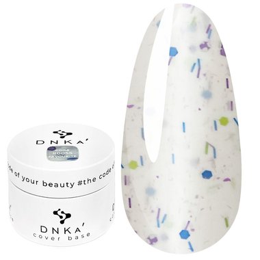 Base DNKa Cover #0055 Favourite milky with purple, blue and yellow flakes 30 ml (DNKA0055-30) - Фото №1