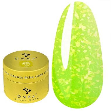 Base DNKa Cover  Base №0079 Joy neongelb mit Blattsilber 30 ml - Фото №1
