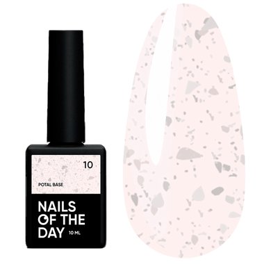База NAILSOFTHEDAY Potal №010 розовый с серебряной поталью 10 мл - Фото №1