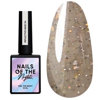 NAILSOFTHENIGHT Reflecterende Base 04 beige-melkachtig, 10 ml - Фото №1
