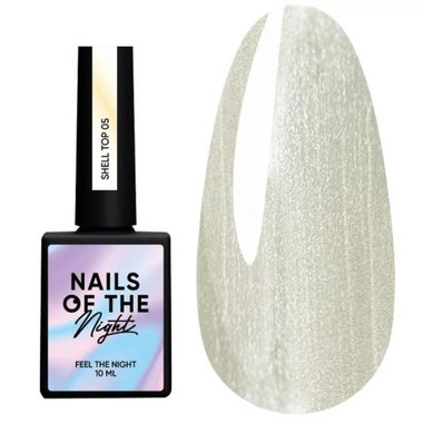 Топ NAILSOFTHENIGHT Shell top 05 жемчужный с золотой втиркой, 10 ml - Фото №1