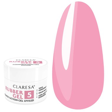 Гель для наращивания Claresa Rubber Gel 5 темно-розовый 90 г - Фото №1