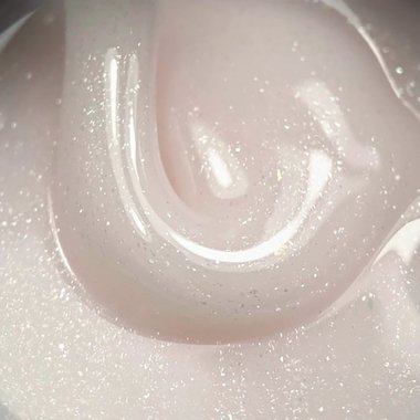 Гель для наращивания DARK Medium Gel №43 молочно-бежевый с блестками 15 мл - Фото №2