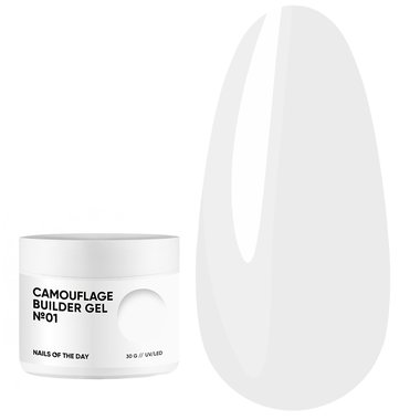 Камуфляжный гель NAILSOFTHEDAY Camouflage builder gel 01 бело-молочный 30 мл - Фото №1