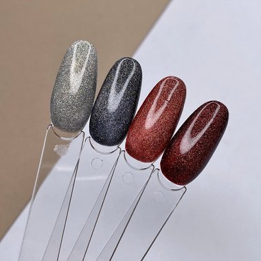 Gel polish DARK Night Cat 05 reflective cat eye silver 10 ml - Фото №4