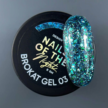 Гель NAILSOFTHENIGHT Brokat gel 03 изумрудный 5 г - Фото №4