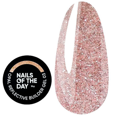 Гель NAILSOFTHEDAY Opal reflective Builder gel 03 теплый нюд с опаловым блеском 15 г - Фото №1