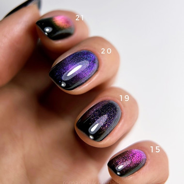 Гель-лак DARK Cat Eye 20 бирюзово-синий 6 мл - Фото №4