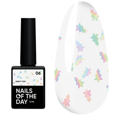 Top NAILSOFTHEDAY Party Top 06 mit holografischen Weihnachtsbäumen 10 ml - Фото №1